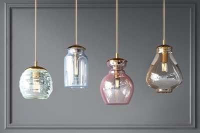 现代玻璃小吊灯组合3D模型下载